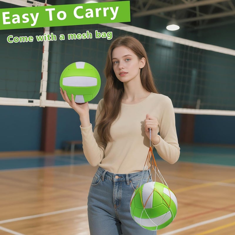 Magicorange Volleyball, 1 Pack Official Size 5 Volleyballs- PU Leather Indoor Outdoor Soft Touch Volleyballs for Beach Play, Game,Gym,Training -Includes Ball Pump - Image 4